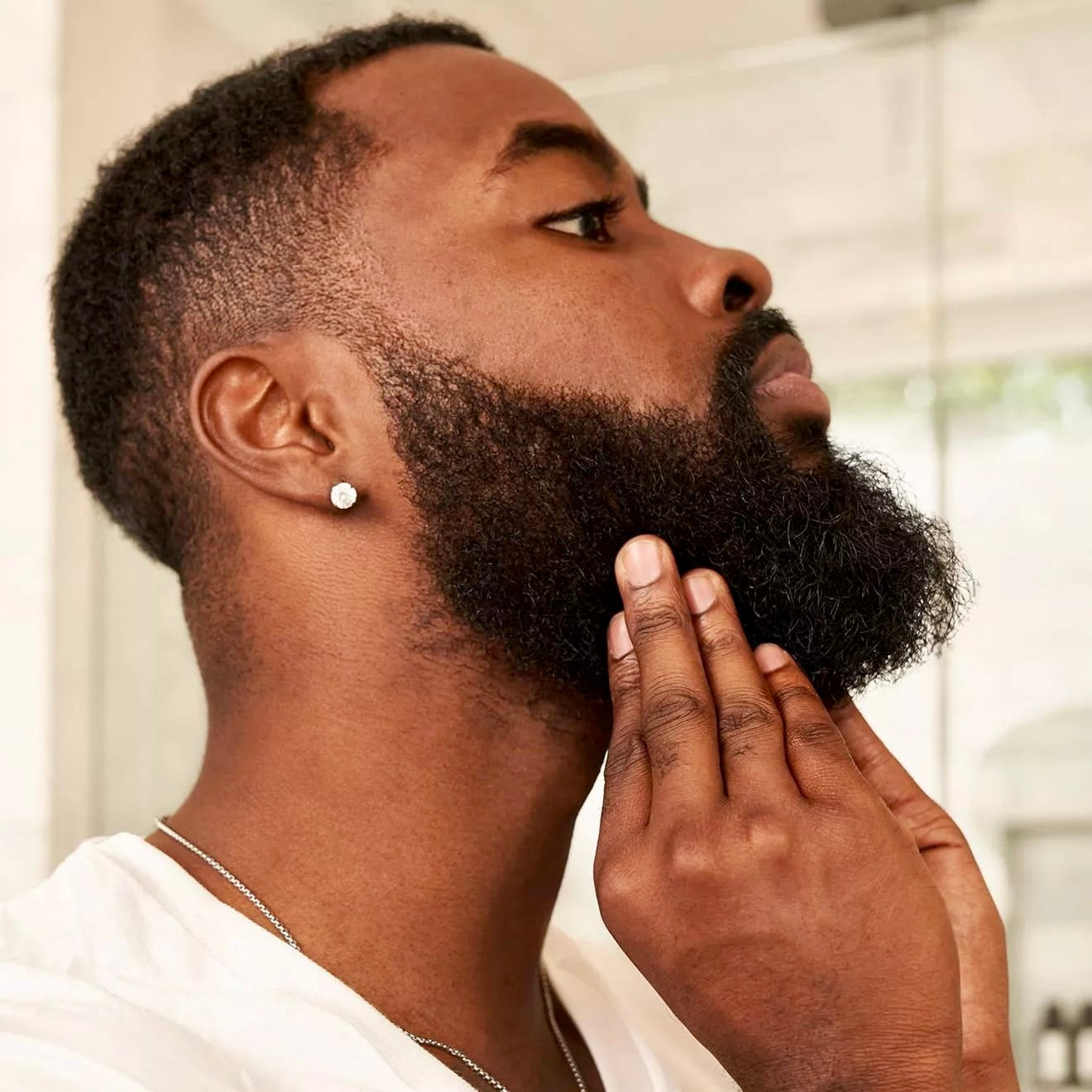 Handsome black man with spectacular beard