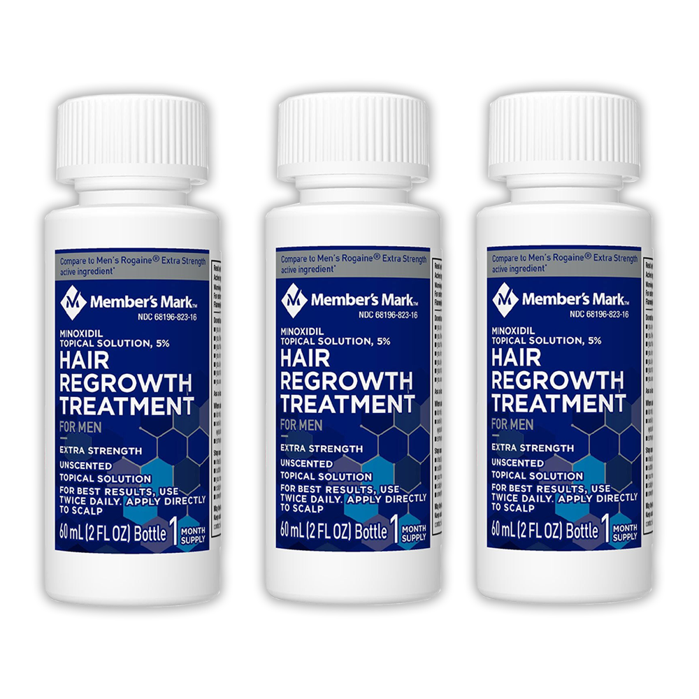 3 bottles of kirkland 5% minoxidil solution for men