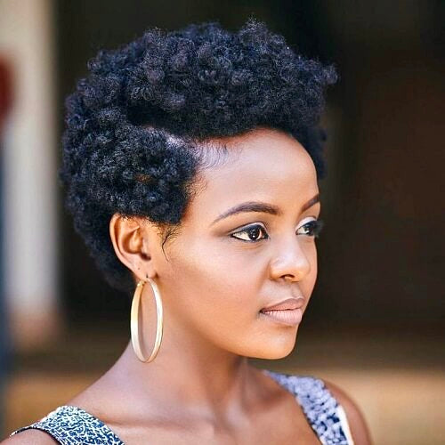 Beautiful black lady with luxurious hair