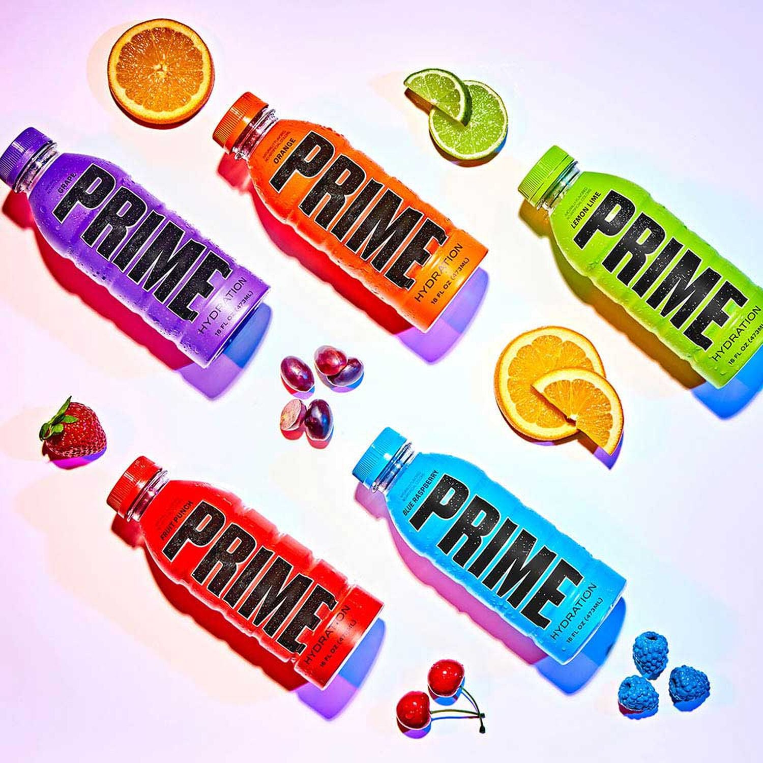 5 flavours of Prime Hydration Drink