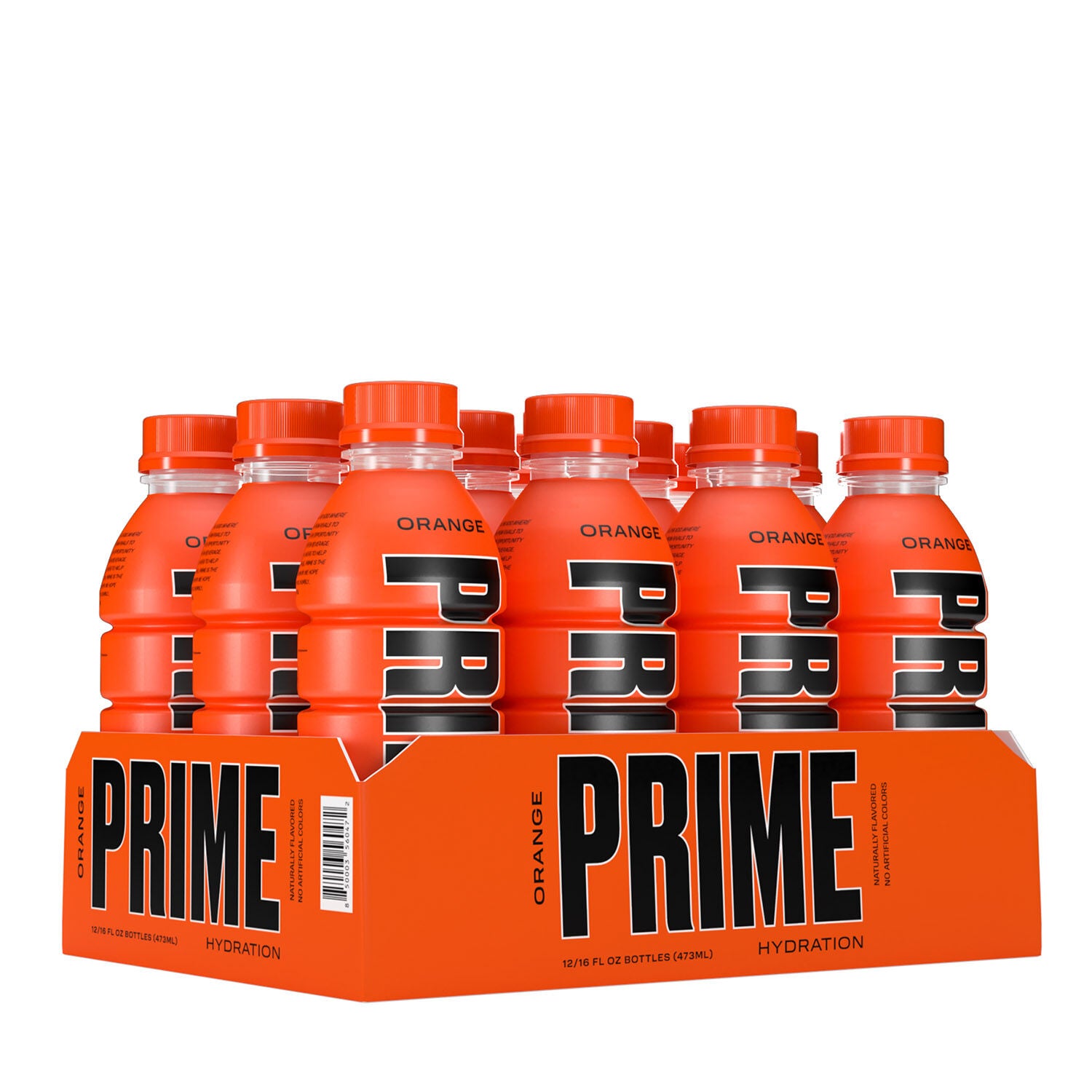12 pack of bottle of Orange Prime