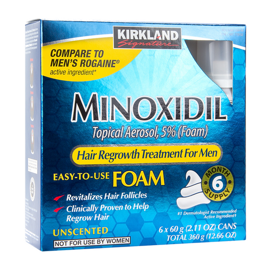 Box of 6 bottles of kirkland 5% minoxidil foam for men