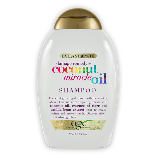 385ml bottle of OGX coconut miracle shampoo