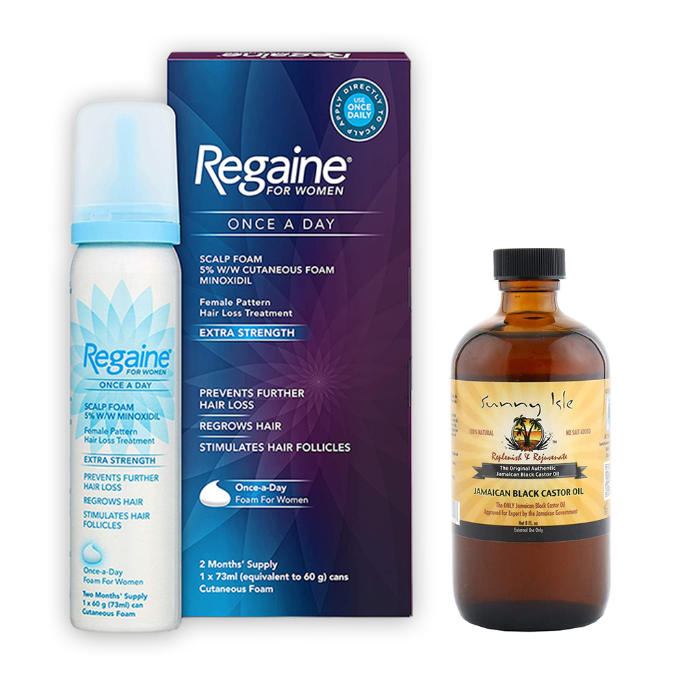 Regaine 5% minoxidil foam for women & caster oil