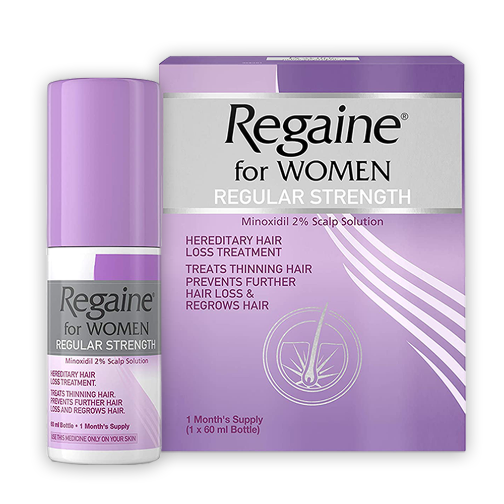 Box of regaine 2% minoxidil solution for women