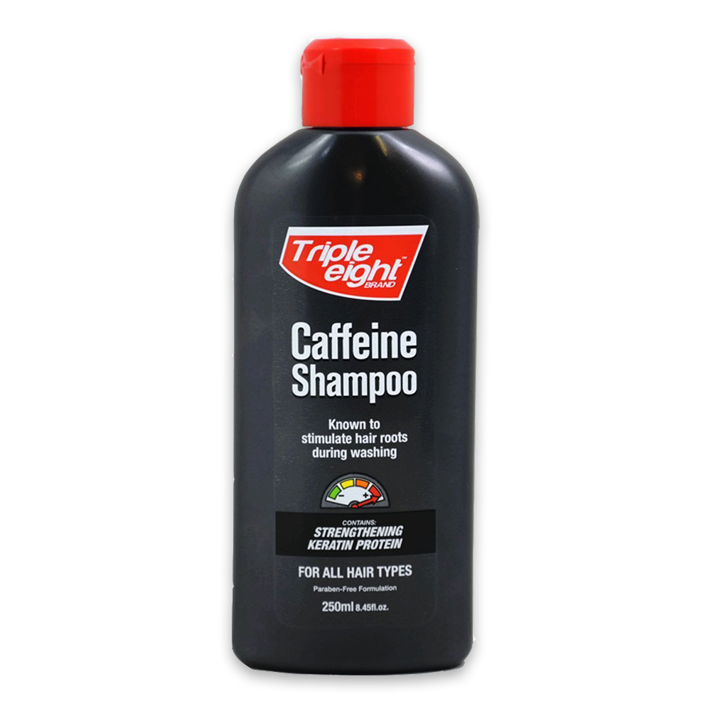 250ml bottle of triple eight caffeine shampoo